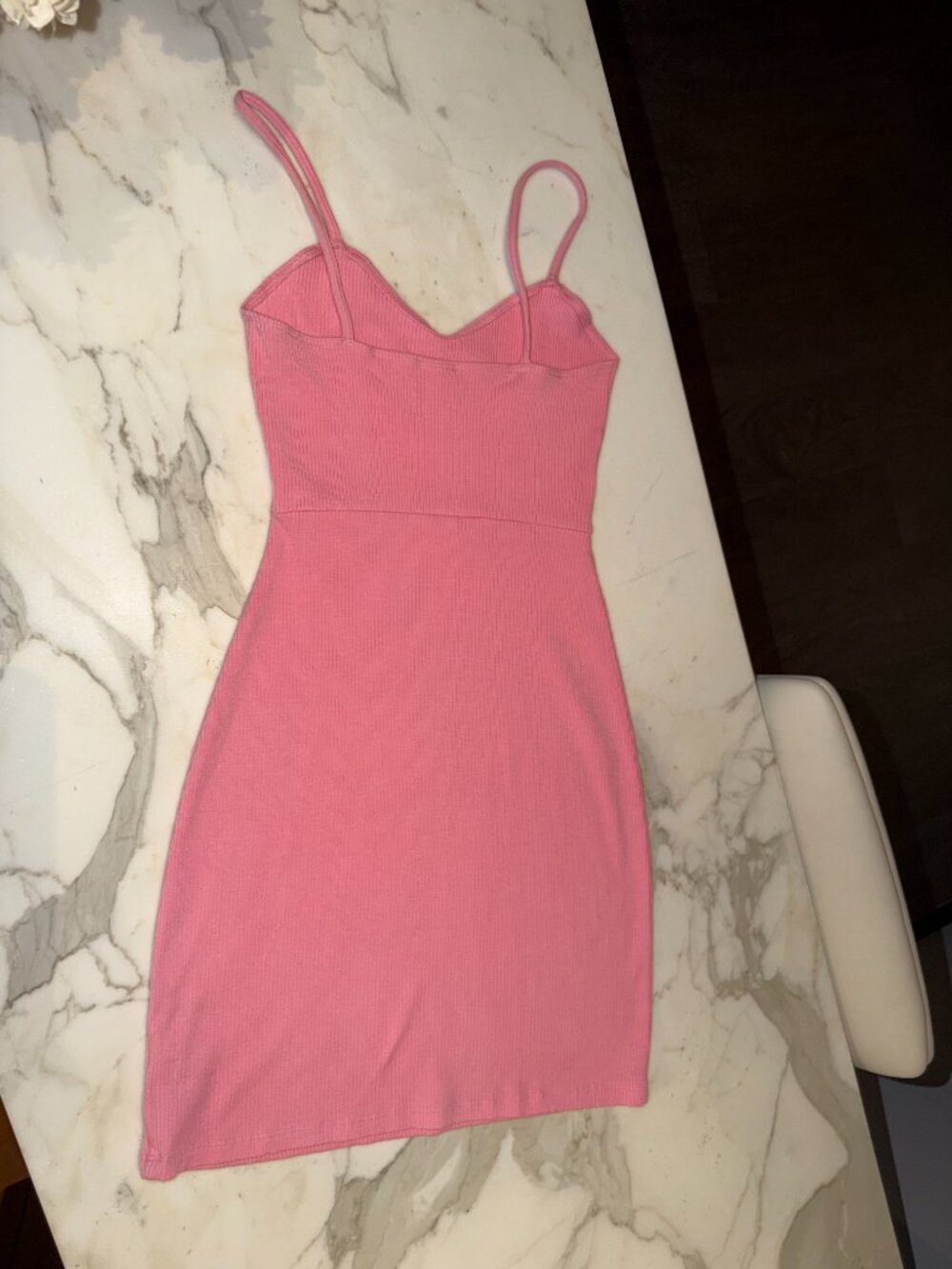Aritzia Wilfred Free Ribbed Pink Mini Dress | V-Neck Dress - Picture 9 of 13